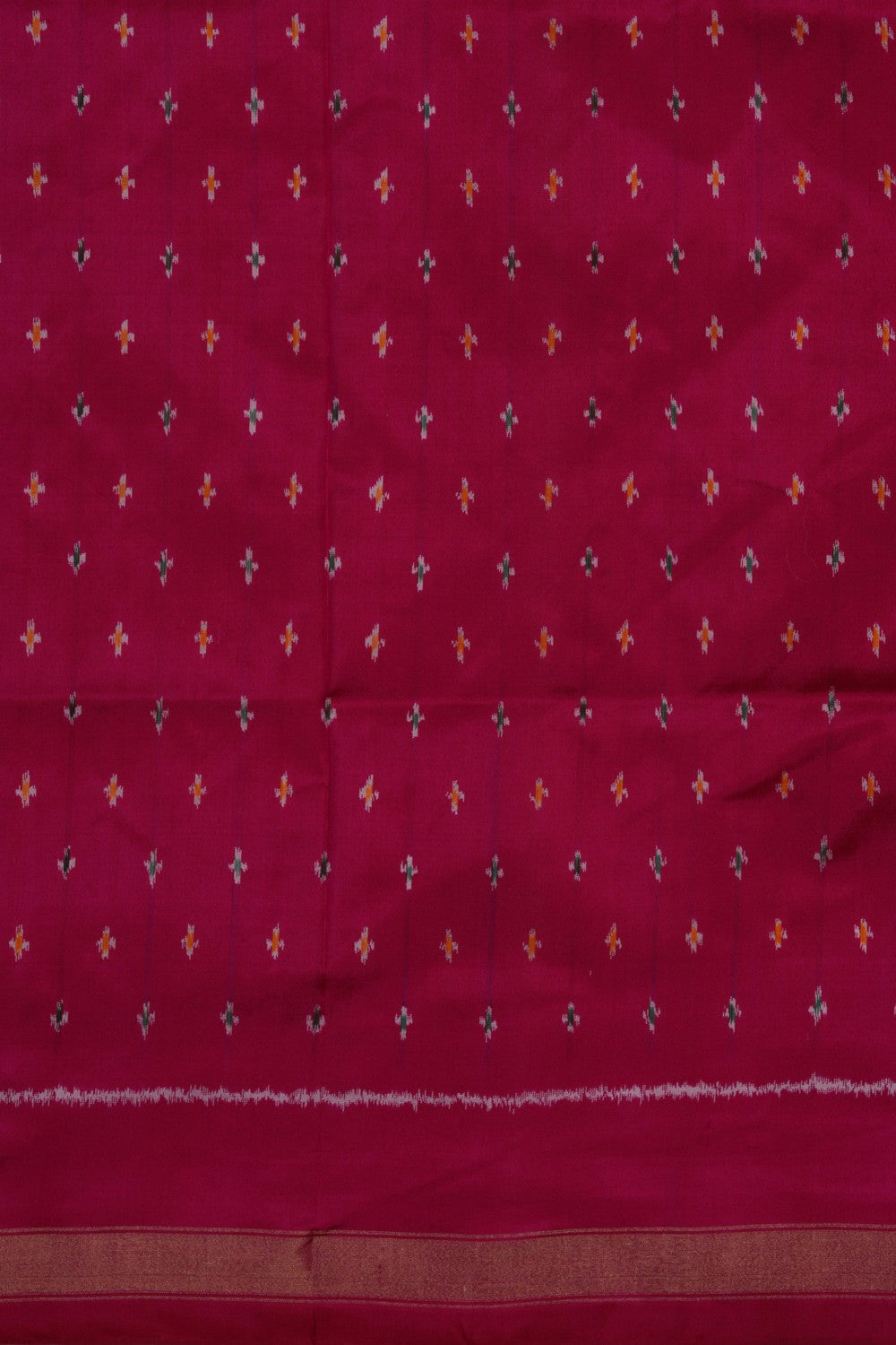 Image of Pochampally Ikat Silk Mustard Saree